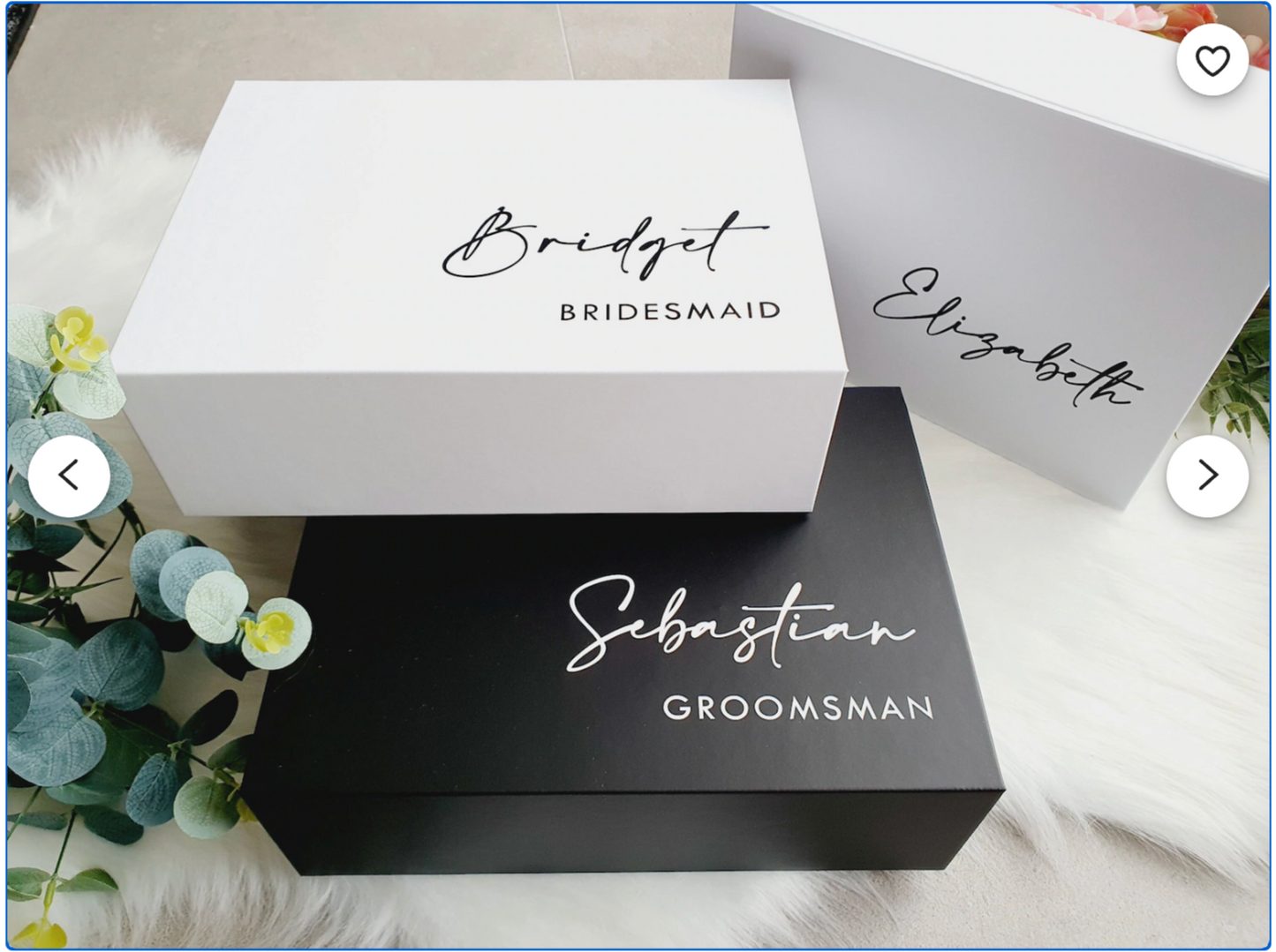 Medium Magnetic Gift (Proposal) Boxes Without Ribbon (1PC - Black or White - Text Outside)