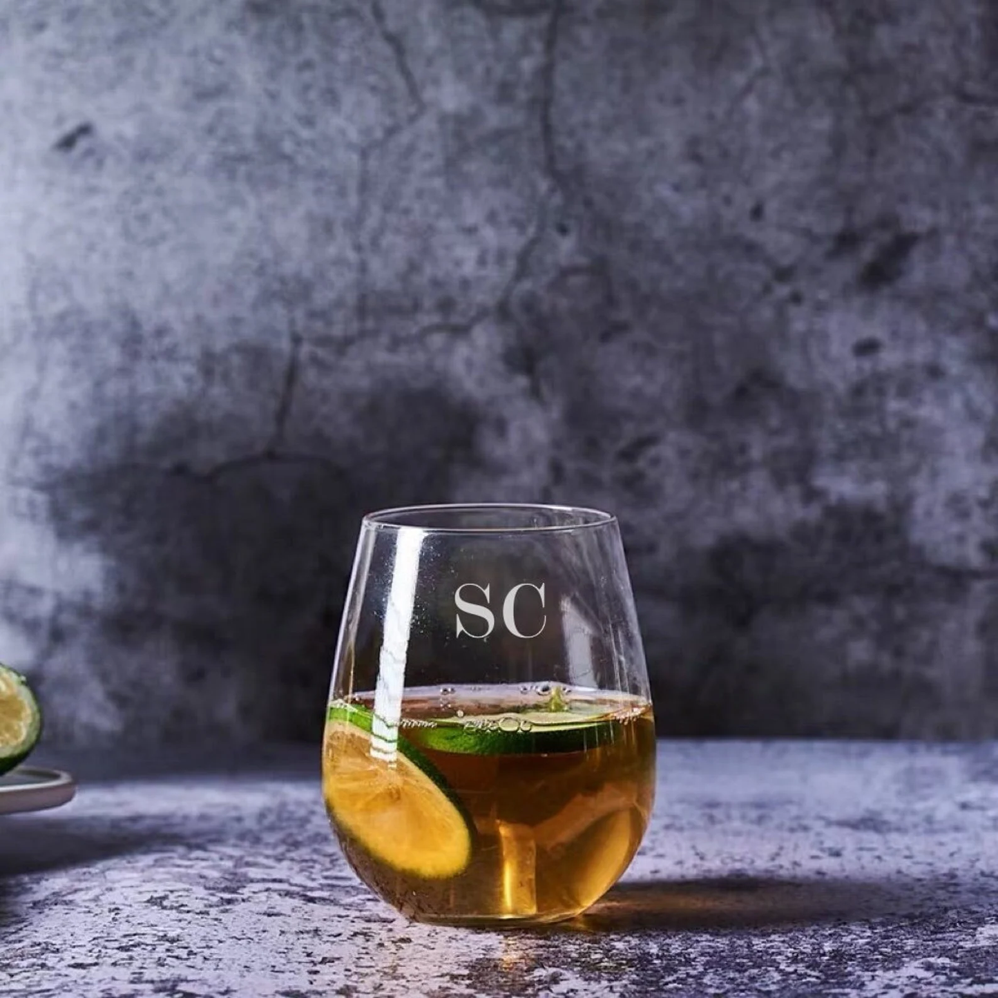 Regal Custom Initials Etched Glass (Non-Stemmed Glass/Tumbler)