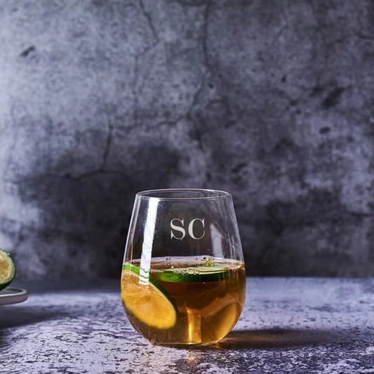 Regal Custom Initials Etched Glass (Non-Stemmed Glass/Tumbler)