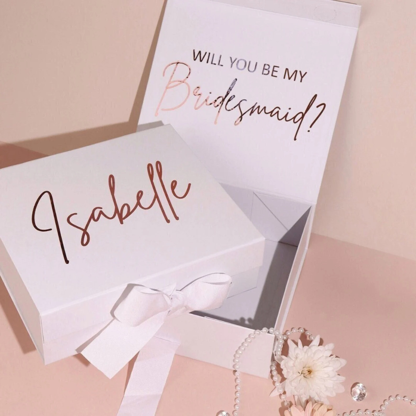 Medium Magnetic Gift (Proposal) Boxes With Ribbon (1PC - Black or White)